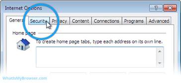 IE Security Tab