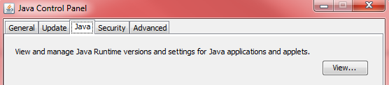 Click button "view" on tab "Java"